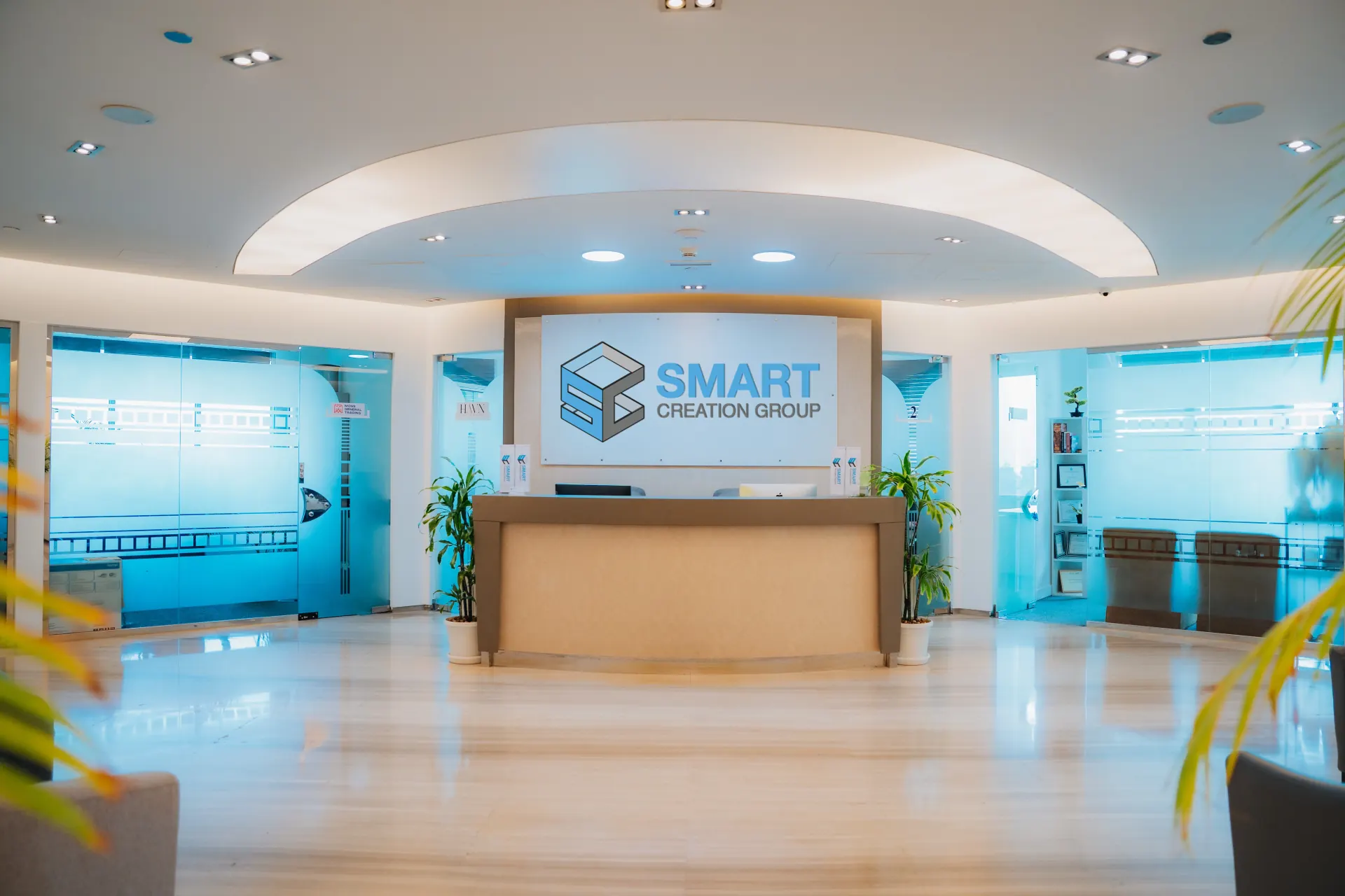 Reception at Smart Creation Group HQ · 19th Floor, Damac Executive Heights, Tecom, Dubai